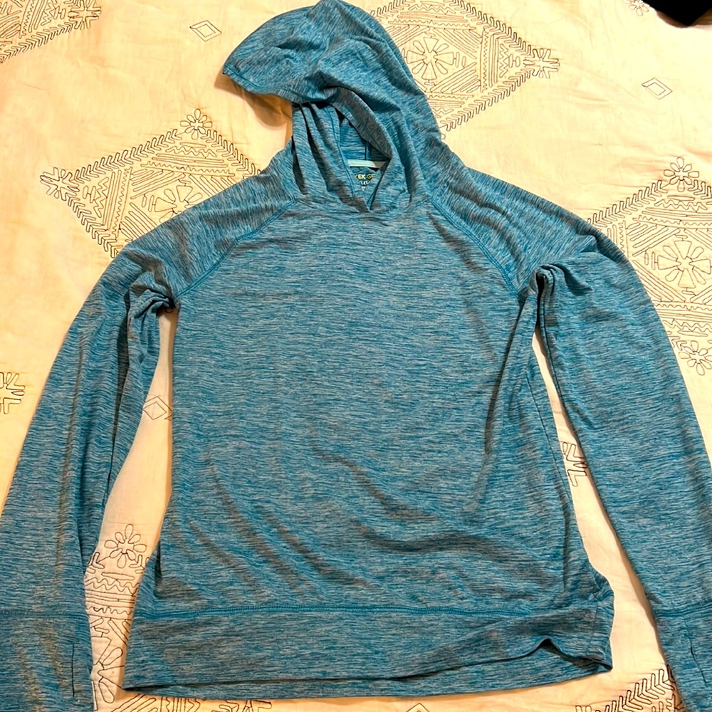 Tek Gear girls XL teal long sleeve hoodie
